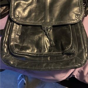 Black Leather Backpack